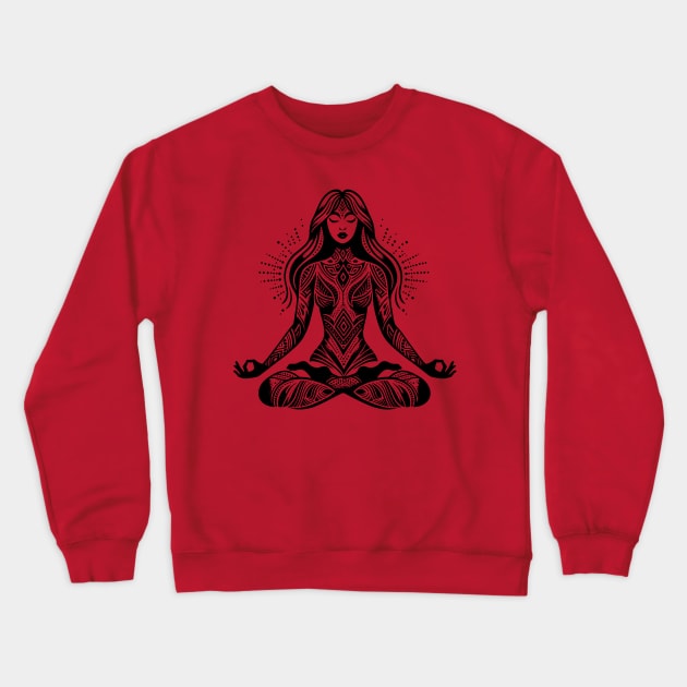 Unfathomable Depth of Inner Silence: Meditation and Cosmic Harmony Crewneck Sweatshirt by Etno Lounge